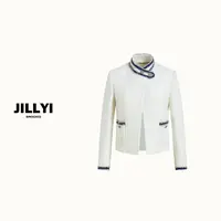 JILLYI【秋冬雪夜】钻石雪花扣粗花呢外套小香风名媛气质时尚显瘦