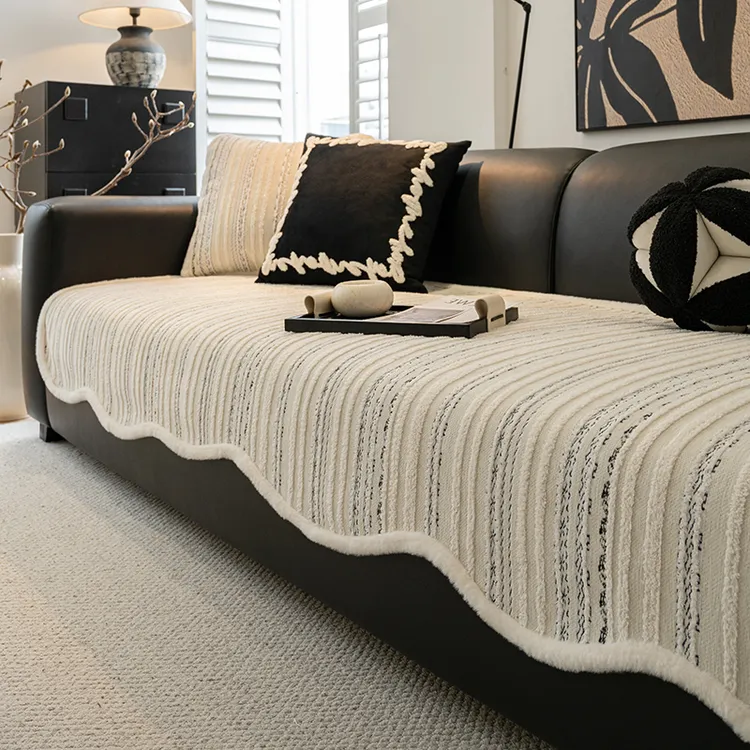 (毛条知暮)异形沙发垫轻奢高级感不规则垫子四季通用防滑简约全盖