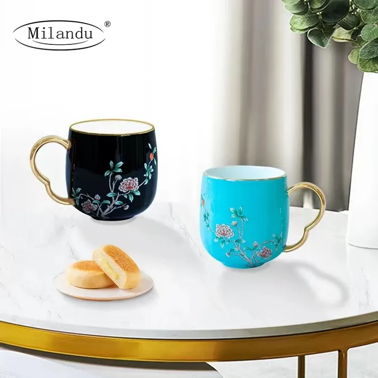 Milandu/米兰度 流金年华系列如意茶杯对杯陶瓷杯情侣礼物马克杯
