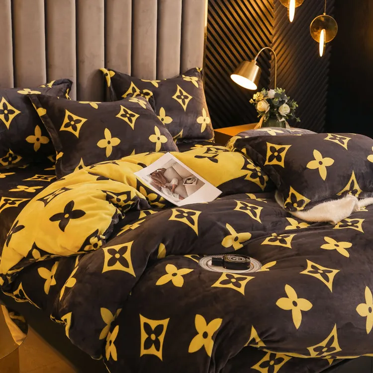 冬季牛奶绒加厚保暖四件套珊瑚绒被套床笠法兰绒双面绒床单三件套