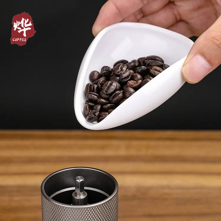 烨咖啡 陶瓷咖啡豆称豆碟 计量盘接豆称重 咖啡粉量碟分豆器具