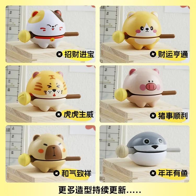 启龙招财猫功德敲打木鱼解压神器办公室摆件解压搞怪拼图新奇特