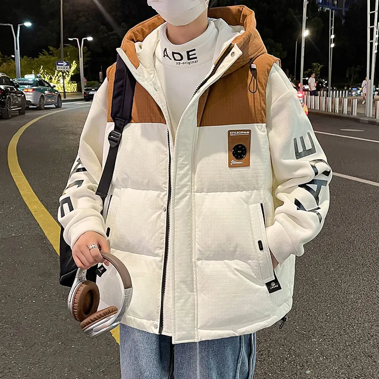 青少年秋冬款保暖无袖马甲加厚拼色韩系潮流简约百搭夹克外套男