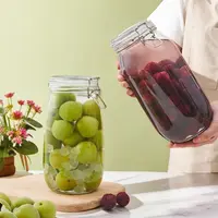 【1500ML两只装】玻璃腌菜坛家用加厚密封罐泡菜罐储物罐子透明