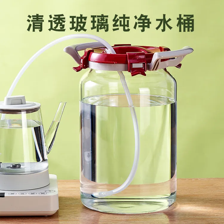 饮水机桶玻璃纯净水桶耐热大容量功夫茶储水罐高硼硅抽水瓶茶台桶