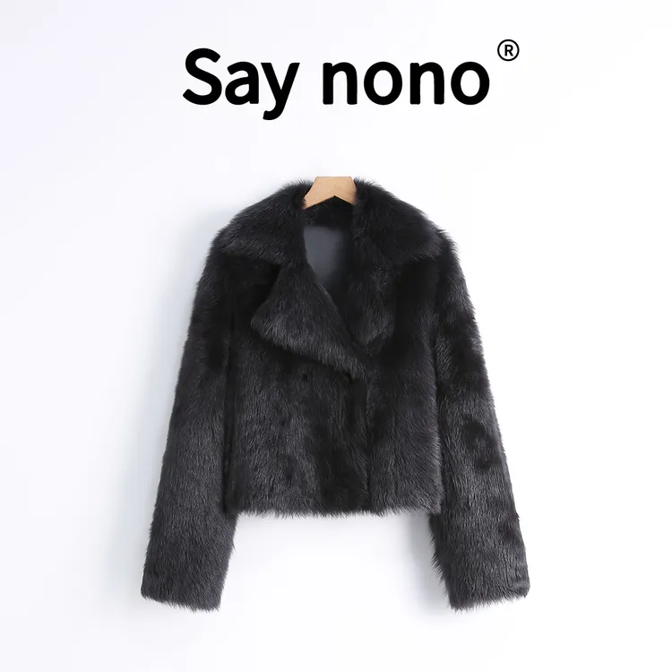 懒猫nono│Saynono 纯色翻领托斯卡纳皮毛一体皮草/GS23357