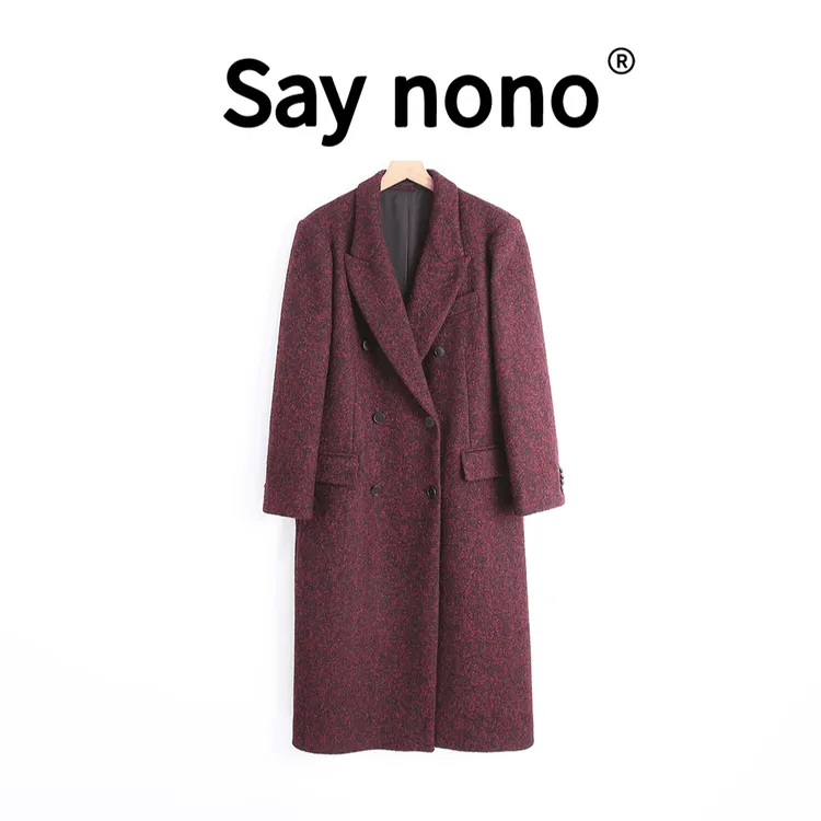 懒猫nono│Saynono 色彩美学＿经典轻暖西装长款大衣外套 /WD24306