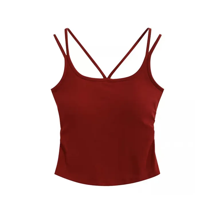 【HONEY AMOR】 双肩带交叉镂空美背吊带（带胸垫） /XSP88014