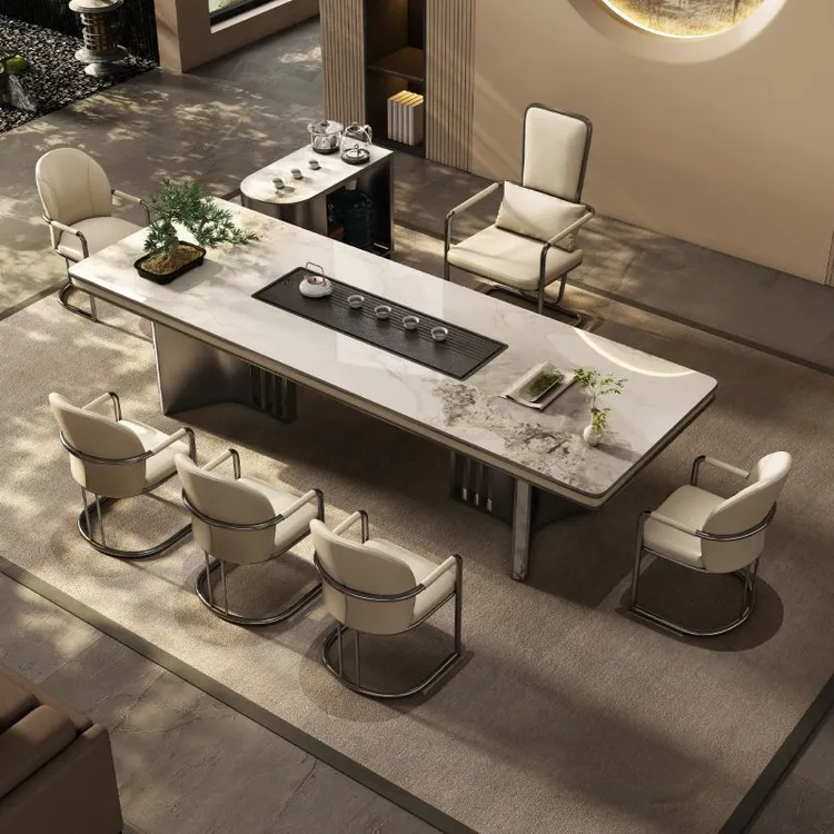 茶桌茶台现代轻奢大板桌高级感高档家用阳台泡茶组合一整套桌椅