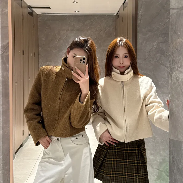 【SANSHIBA】法式小香风毛呢外套女2024秋季新款小众别致设计感上衣