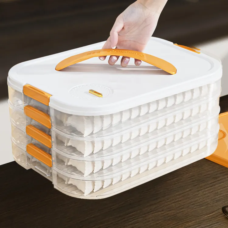 多层食品级馄饨饺子盒专用包子大号冷速冻水饺冰箱收纳厨房保鲜盒