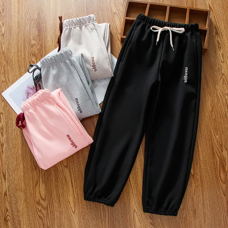 儿童休闲裤男童秋冬季宽松外穿运动裤女童卫裤洋气长裤大中童裤子