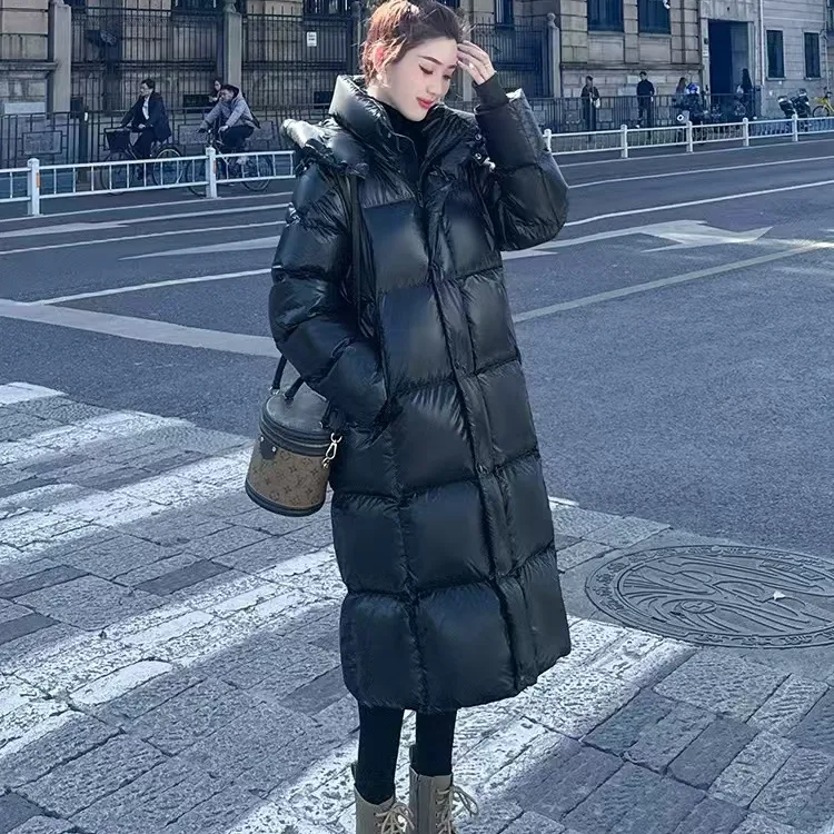 2024新款女装长款连帽鹅绒服