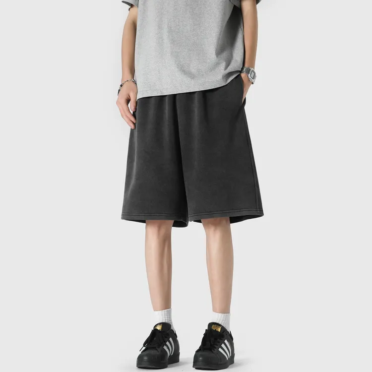 colyon“现货现发”400克水洗短裤男款夏季灰色五分裤宽松男生裤子