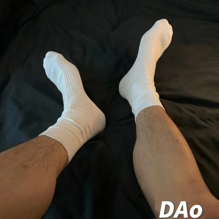 新款秋纯棉粗针纯棉日系中筒袜男士5双装堆堆情侣白色防臭潮袜女