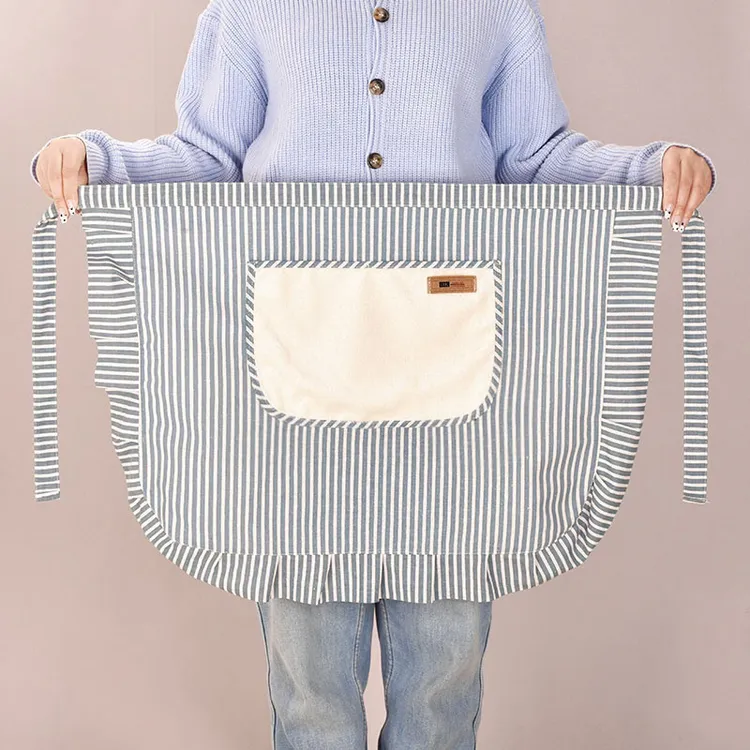 帆布半身围裙家用厨房做饭餐饮酒店服务员上班防油防污半截围腰