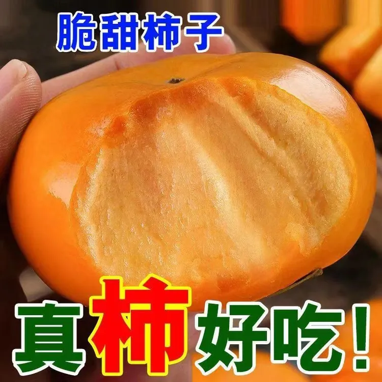 现摘罗田甜柿3斤脆甜柿子应季水果新鲜采摘湖北特产新疆包邮