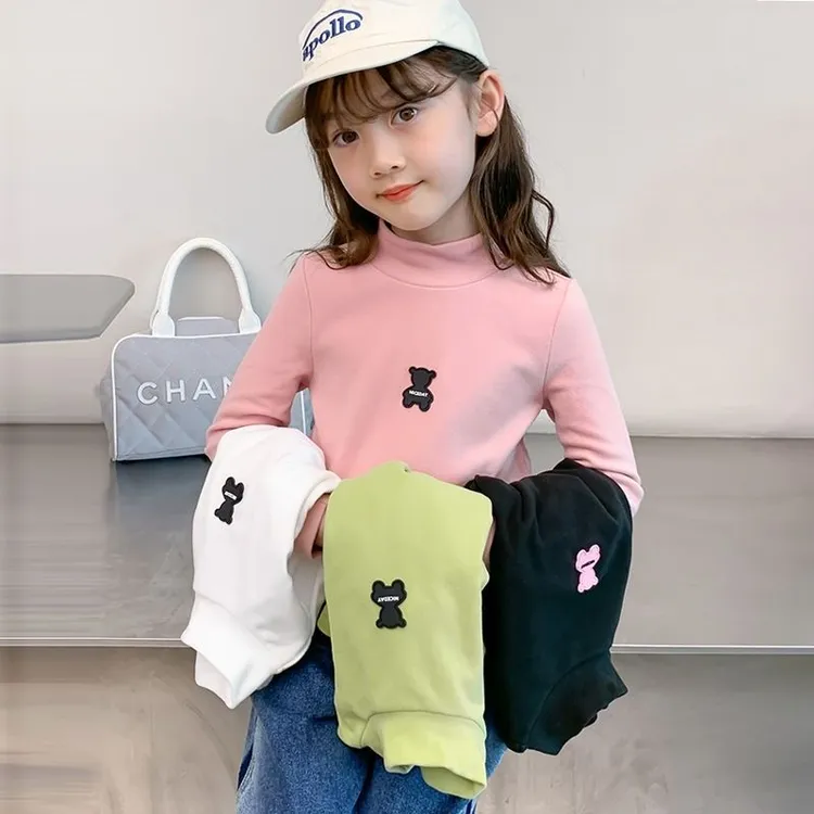 女童打底衫半高领秋冬款贴身衣2023新款冬装儿童长袖T恤上衣长袖t