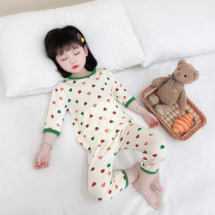 家居服女童睡衣夏季薄款舒适透气套装儿童空调服两件套