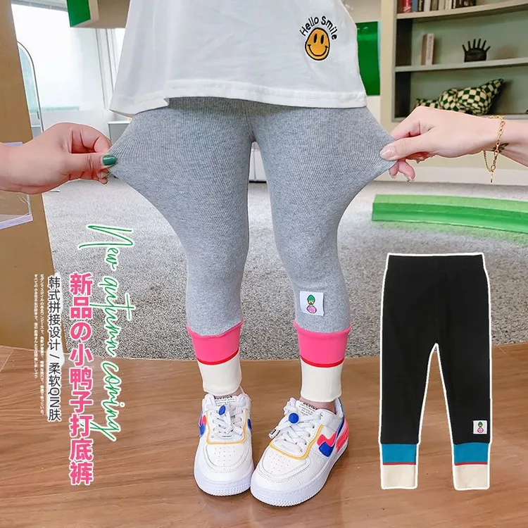 女童休闲打底裤春秋款中小童女宝宝外穿裤子加绒百搭弹力洋气可爱