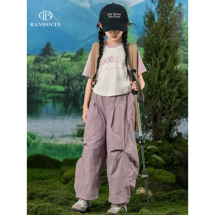 ABC亲子女童夏装短袖套装洋气中大童2024新款儿童装夏季t恤休闲两