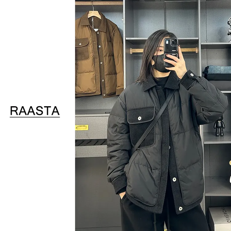 新国标白鸭绒羽绒服男冬季翻领加厚保暖潮流帅气百搭休闲羽绒外套