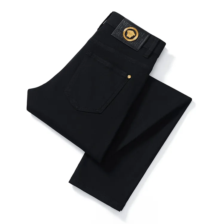 夏季轻奢黑色防褪色男牛仔裤牛仔裤时尚百搭弹力男士高品质男裤子