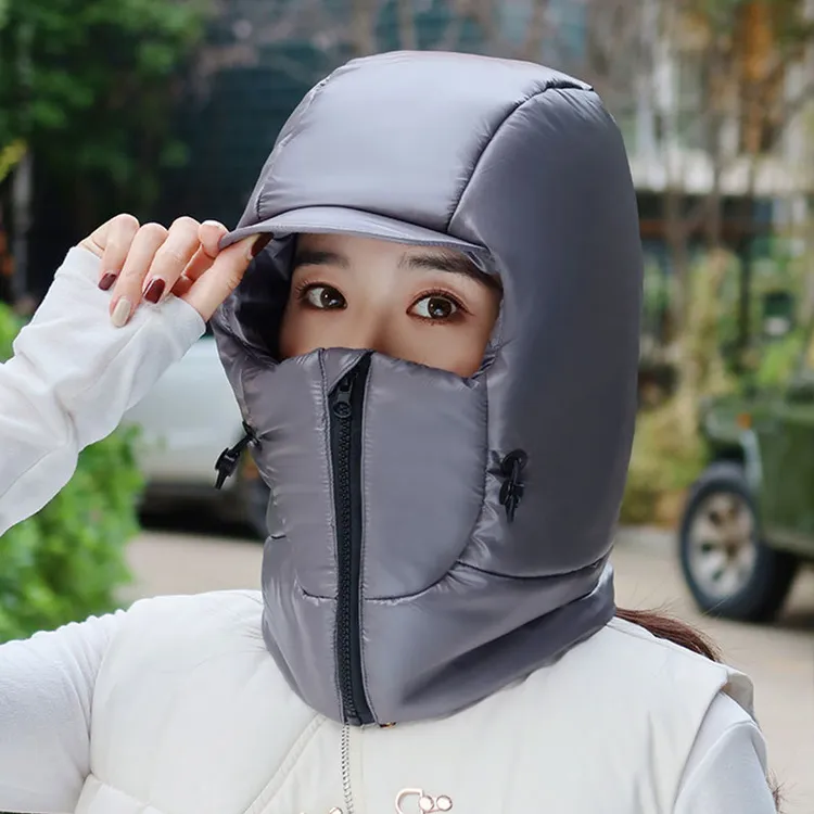 冬季保暖帽女骑车电动车护脸护耳围脖一体加厚雷锋帽户外防寒神器