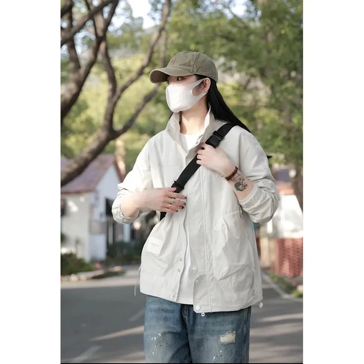 2024年秋季休闲时尚潮流韩版宽松百搭立领工装户外长袖夹克外套