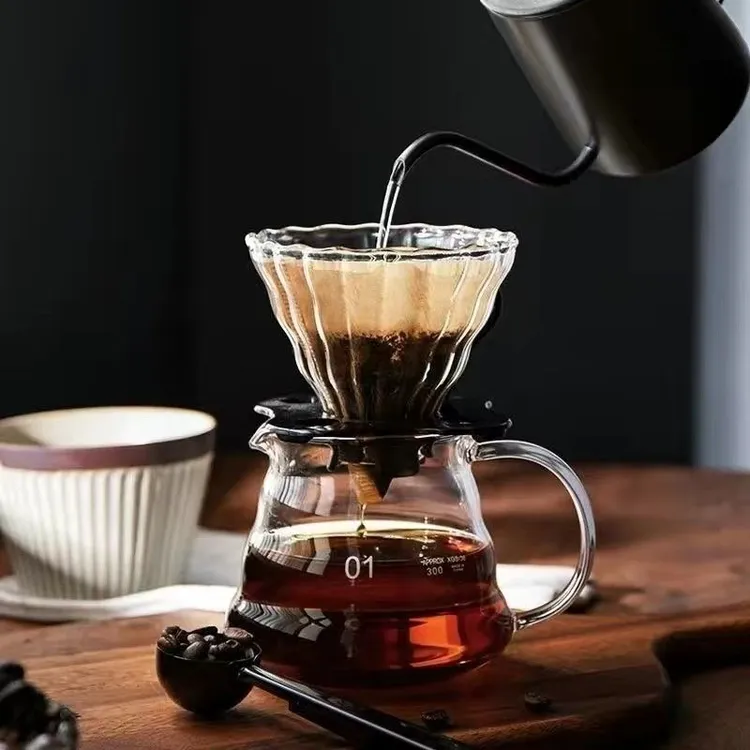 玻璃手冲咖啡壶分享壶云朵壶家用泡茶咖啡壶杯子玻璃滤杯家用套装