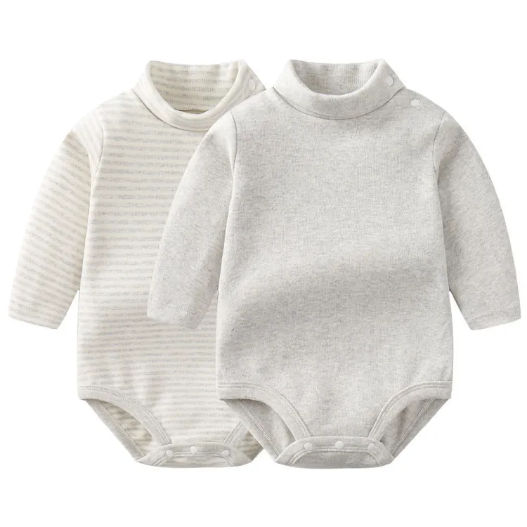 加厚高领婴儿包屁衣秋冬三角哈衣保暖护肚小孩打底连体衣宝宝内衣