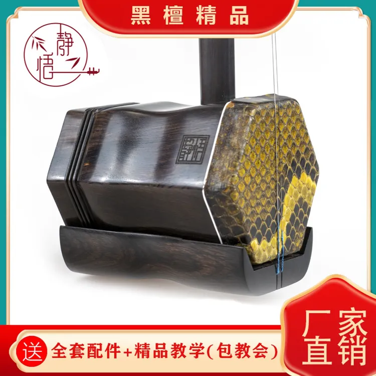 静悟精品老料黑檀二胡专业演奏初学者考级演奏民族乐器工厂直销