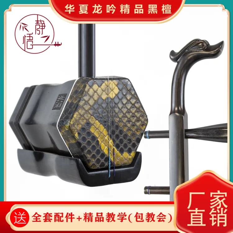 静悟黑檀木华夏龙吟二胡珍藏特版成人零基础手工精品专业文创好物