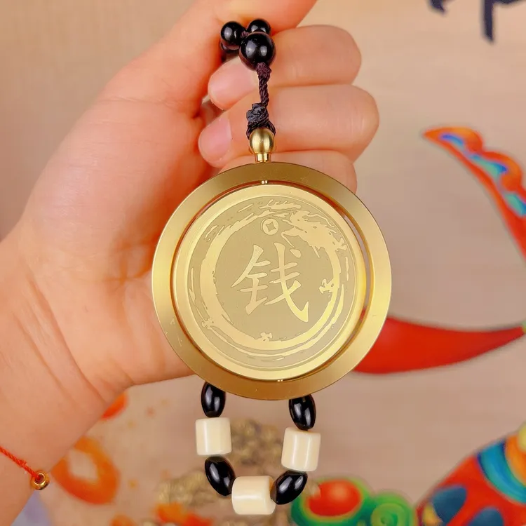 【送手链】新款龙年赚大钱手把件精致摆件创意便携随身精美旋转礼品