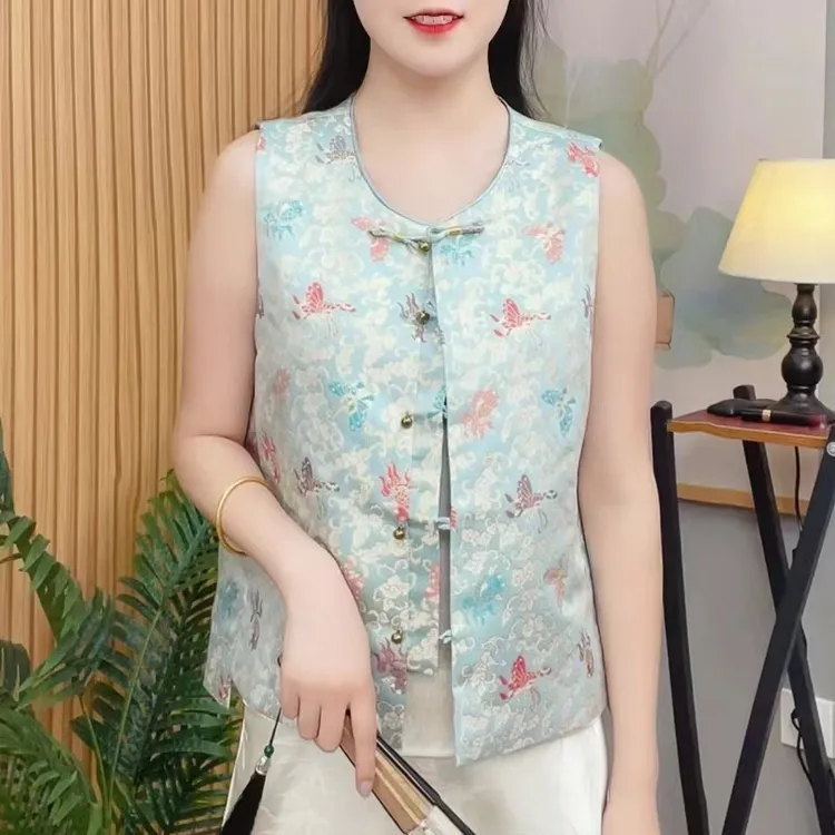 【绣衣坊】女士秋季新款时尚无袖马甲新中式国风马夹宽松QY-0012 