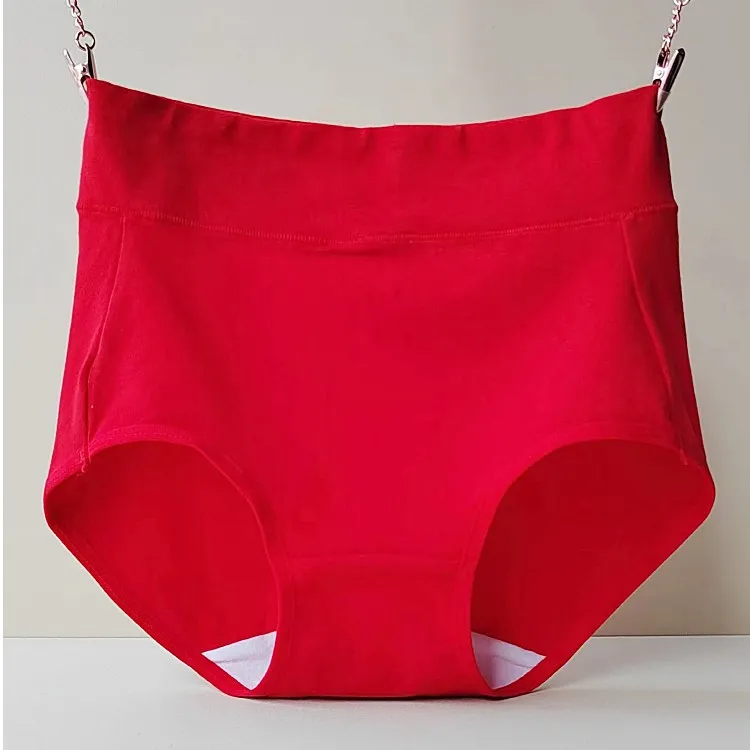 红色内裤女士高腰纯棉本命年龙年结婚收腹提臀收小肚子短裤舒适
