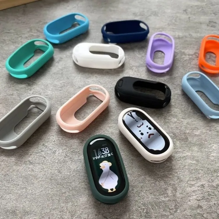 适用小米手环8/9/10保护套小米8nfc版通用硅胶防水透气运动保护套