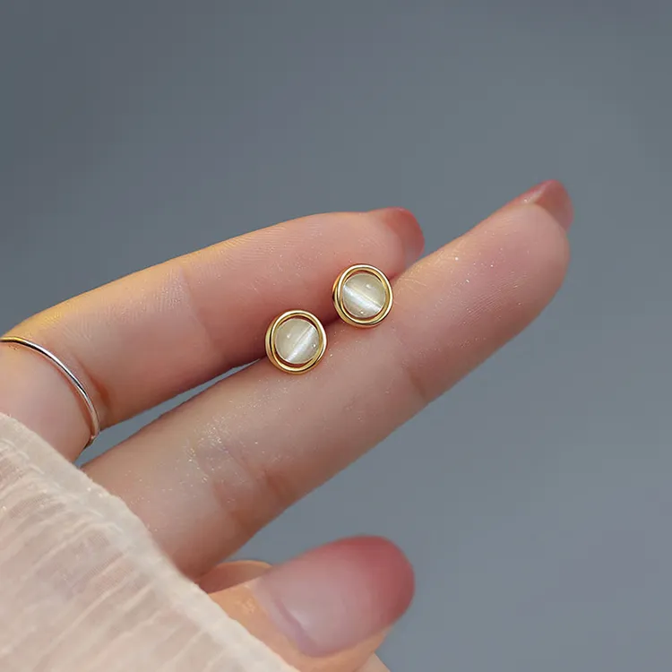 足银耳饰 999纯银几何耳钉气质轻奢小众设计感精致耳环女简约百搭