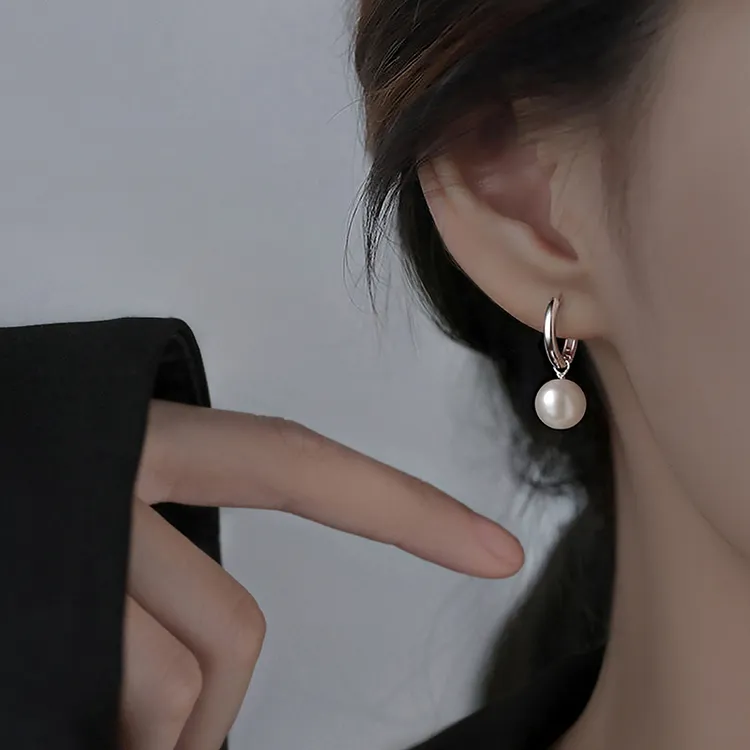 足银仿珍珠耳饰 轻奢气质999纯银耳环精致小众设计耳钉女素款百搭