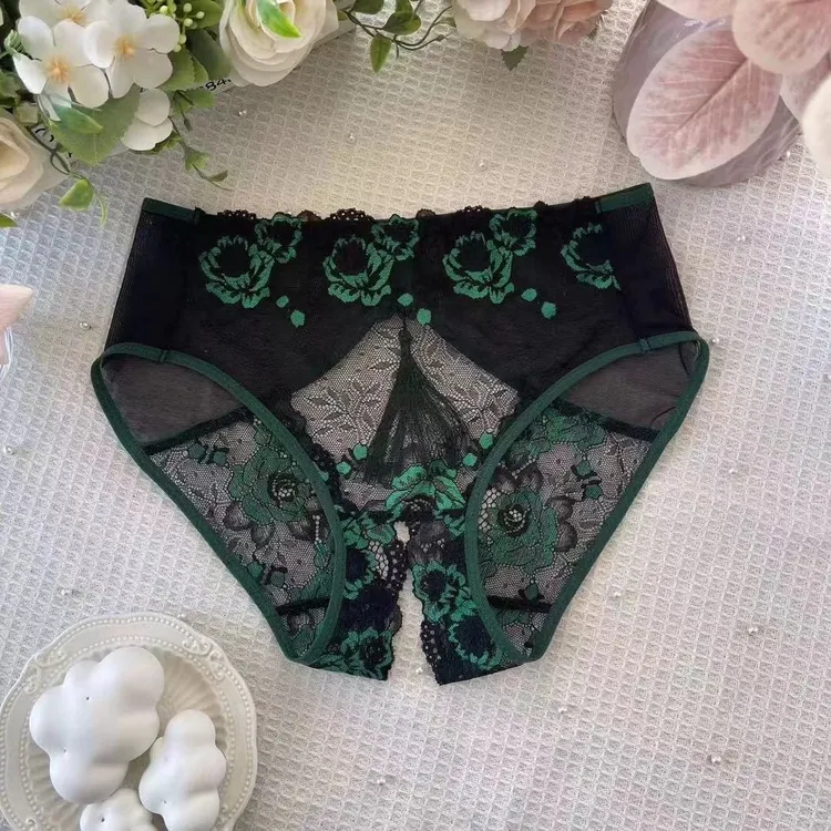 2条高腰网纱后流苏内裤