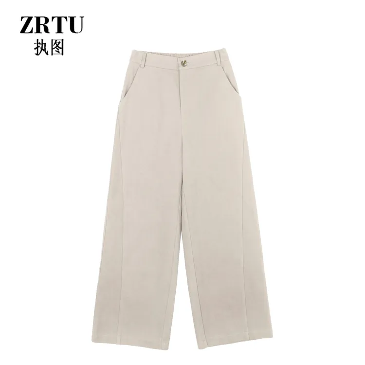 ZRTU/执图2025秋季新款百搭高腰长裤简约垂感休闲裤