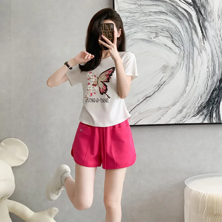 小个子休闲运动套装女夏2023新款时髦减龄洋气短袖短裤两件套显瘦