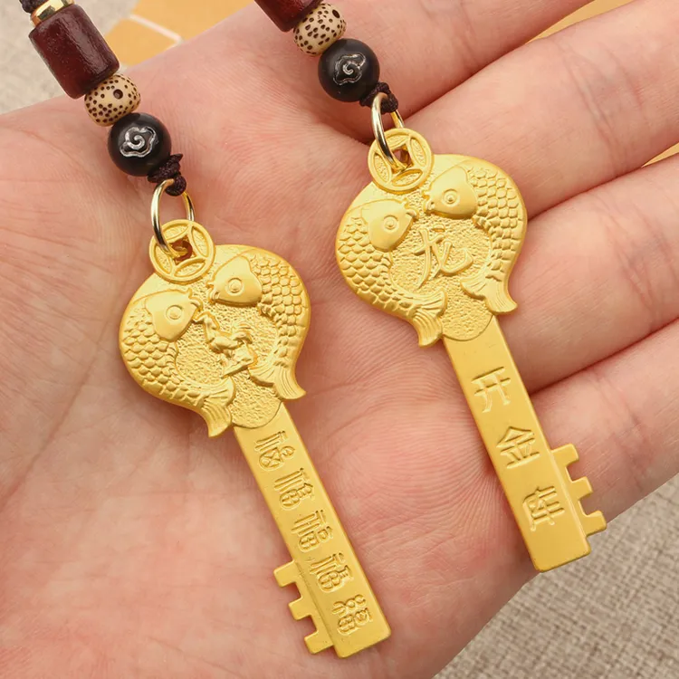 〖师傅推荐〗十二生肖黄铜开金库龙年五福钥匙扣挂件汽车钥匙挂饰