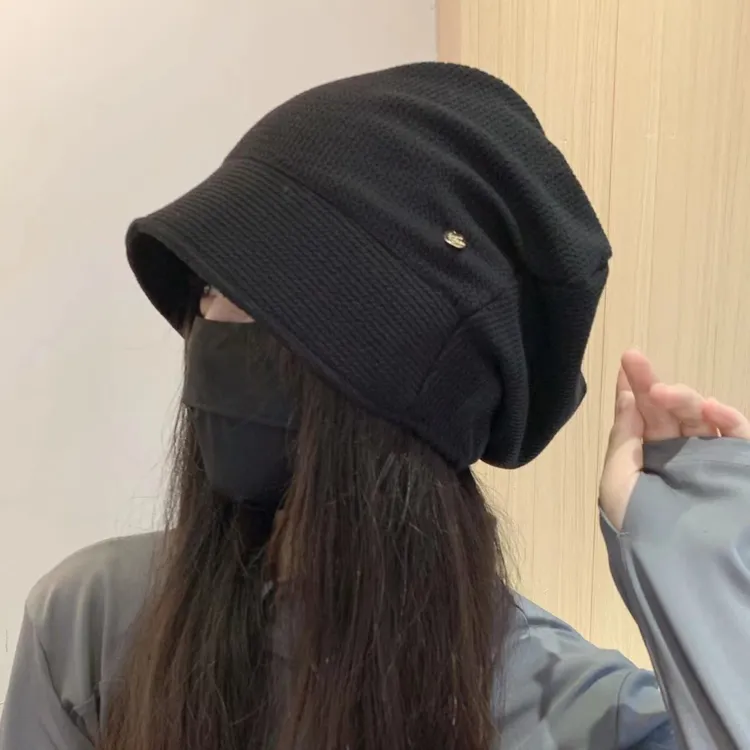 秋冬季堆堆帽休闲帽百搭时尚男女通用款情侣帽女生帽子女士针织