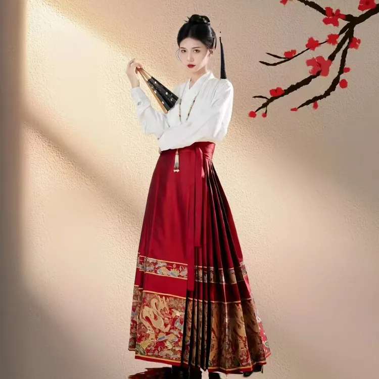云若兮【祥龙】原创明制马面裙织金仿妆花重工汉服订婚大码新中式