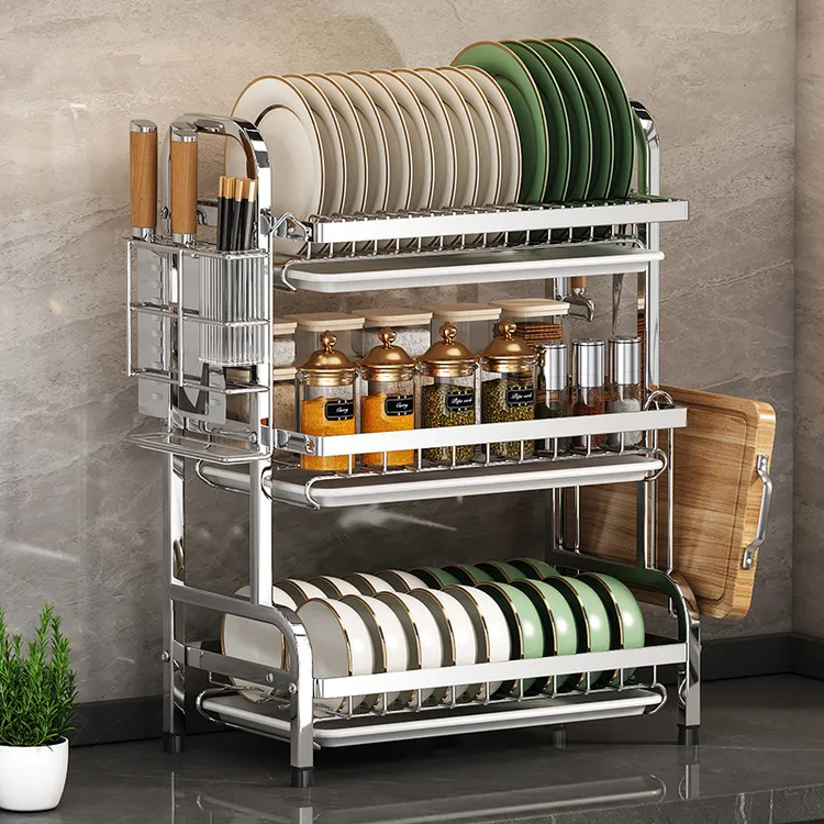 厨房调料置物架筷子刀架台面多功能调味厨具用品收纳架多层不锈钢