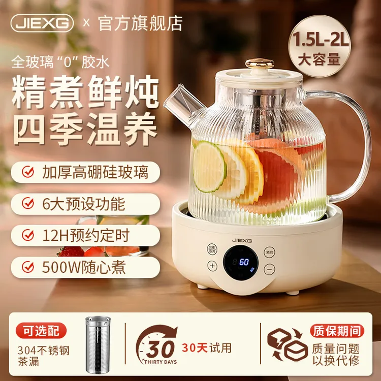 德国JIEXG养生壶多功能小型办公室煮花茶壶预约炖煮一体烧水壶
