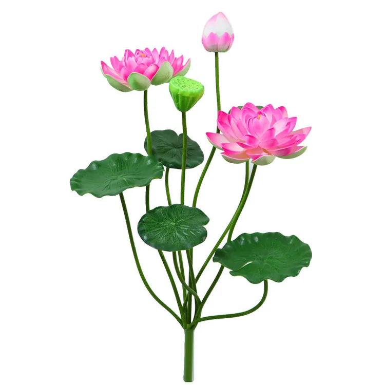 仿真荷花莲花塑胶花塑料花束假花花客厅佛堂装饰花摆件