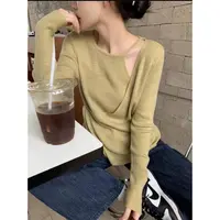 【绮可儿】设计感假两件针织衫上衣秋季新款女装小众洋气显瘦毛衣