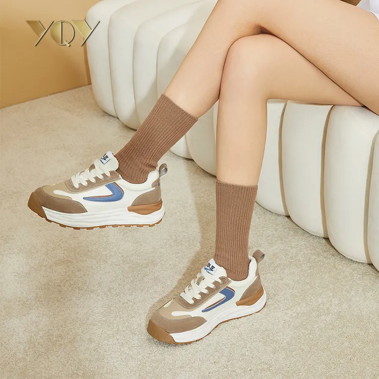 2567厚底老爹鞋女阿甘鞋2022新款休闲鞋女百搭系带软底运动鞋子女